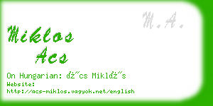 miklos acs business card